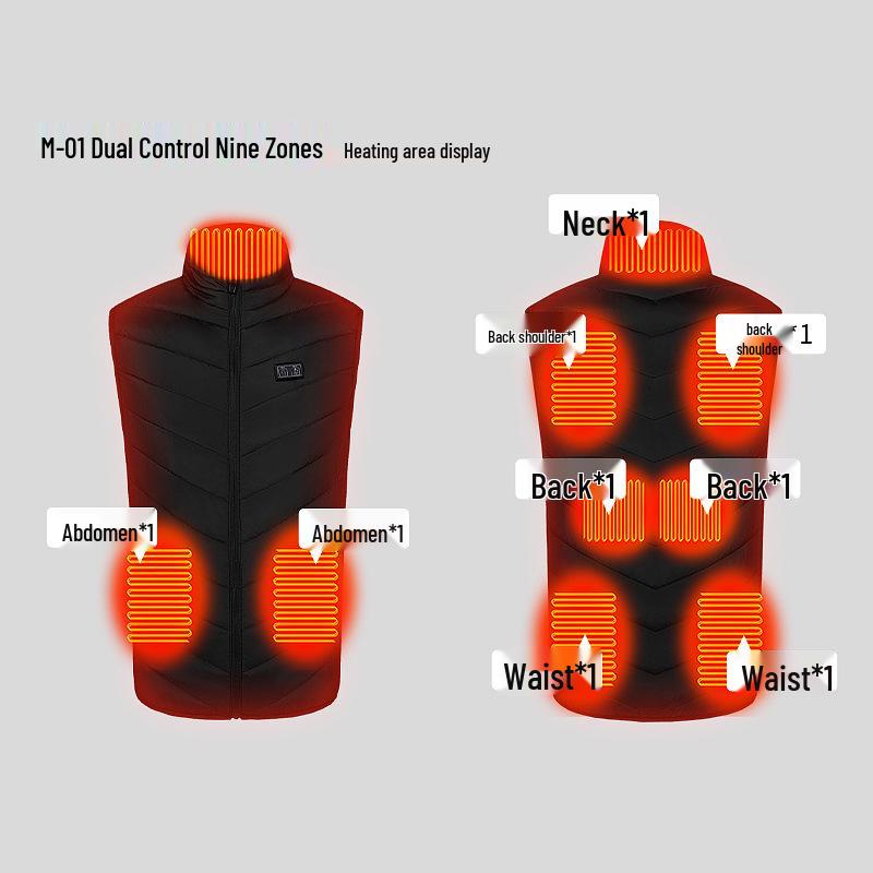 Smart Electric Heated Vest - Rechargeable, Constant Temperature Heating Apparel