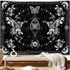 Gothic Skull Butterfly Tapestry, Witchcraft Astrology Moon Wall Hanging, Aesthetic Bedroom Dorm Room Decor
