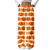 Women's Straight Leg Flannel Pajama Pants for Halloween Comfortable Wear