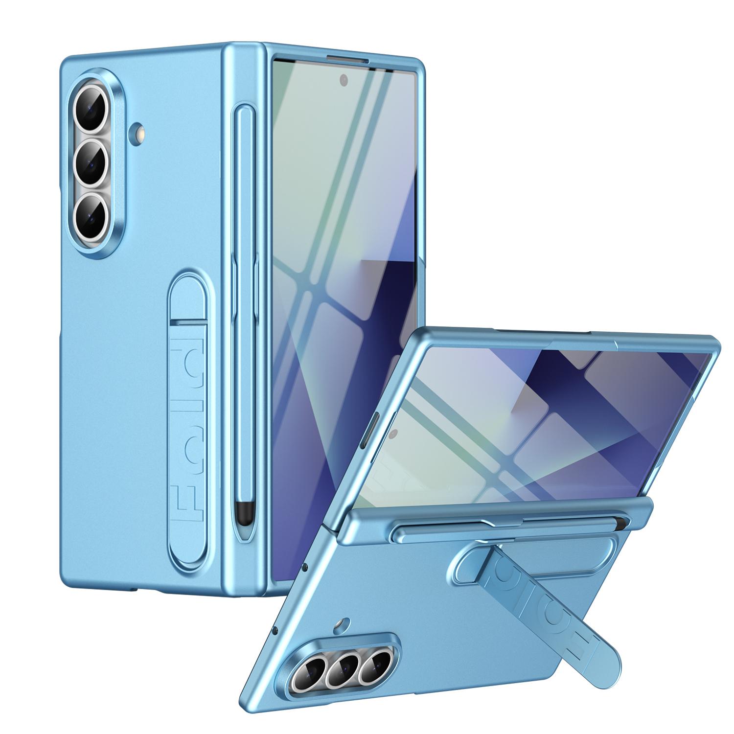

Чехол-книжка с шарниром для Samsung Galaxy Z Fold 7 6 5 4, с отсеком для стилуса S Pen, защитное стекло на экран For Galaxy Z Fold 7