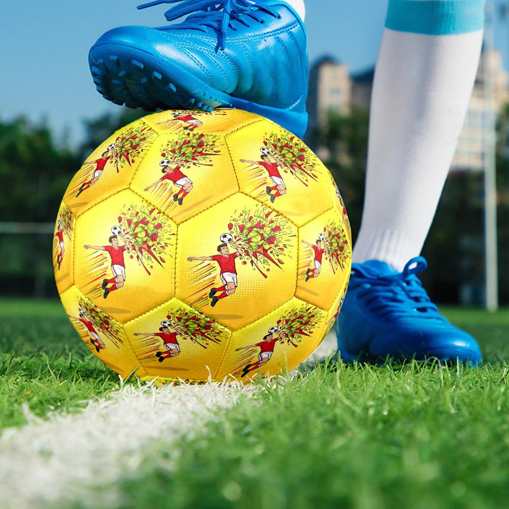 1pc Soccer Player Action Soccer Balls Size 5 Machine-Stitched Ball, Sports League Outdoor Match Football Training Ball Futbol Voetbal. Q461018 Size 5