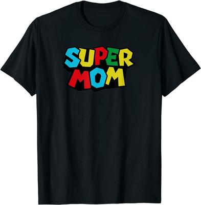 Süper Baba Anne Komik Anne Anne Veya Anneler Günü Tişört Tee