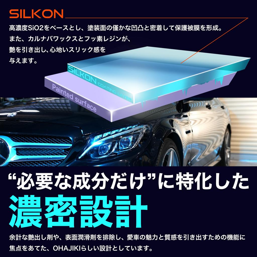 OHAJIKI SILKON Slick , Special Gloss Finish, New Feeling of Moist and Wet, New Slick Experience, Car Agent, Silk