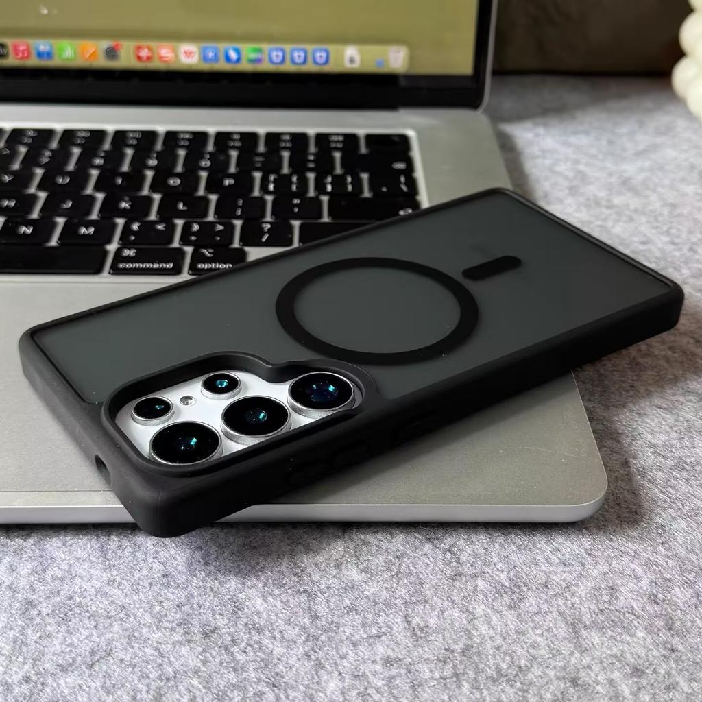 Luxury Matte Translucent For Magsafe Charge Case For Samsung S25 S24 S23 S22 Ultra Plus A56 A36 A26 A16 A55 A35 Frosted PC Cover