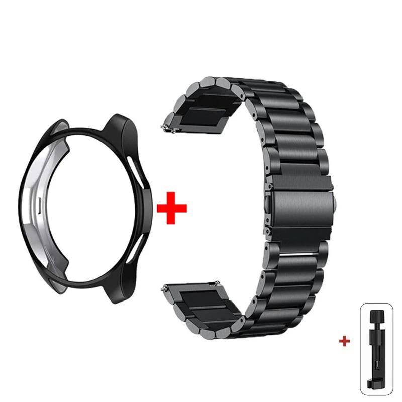 Band+Case for Samsung Galaxy Watch 6 5 4 44 40mm 4/6 Classic 46 42mm Stainless Steel Bracelet Galaxy Watch 3 5 Pro 41 45mm Strap