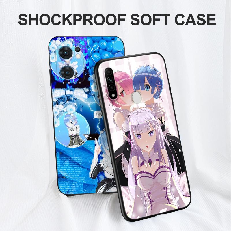 Schwarze Tpu-Hülle für OPPO A32 A33 A53 A53S A54 A55 A73 A74 A76 A77 A91 A94 A95 A93S A92S 4G 5G Ram Rem Anime Cartoon