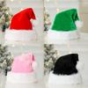 Plush Plush Christmas Hat with Pompom Santa Claus Hat Fashion Fur Xmas Cap Cosplay Supplies