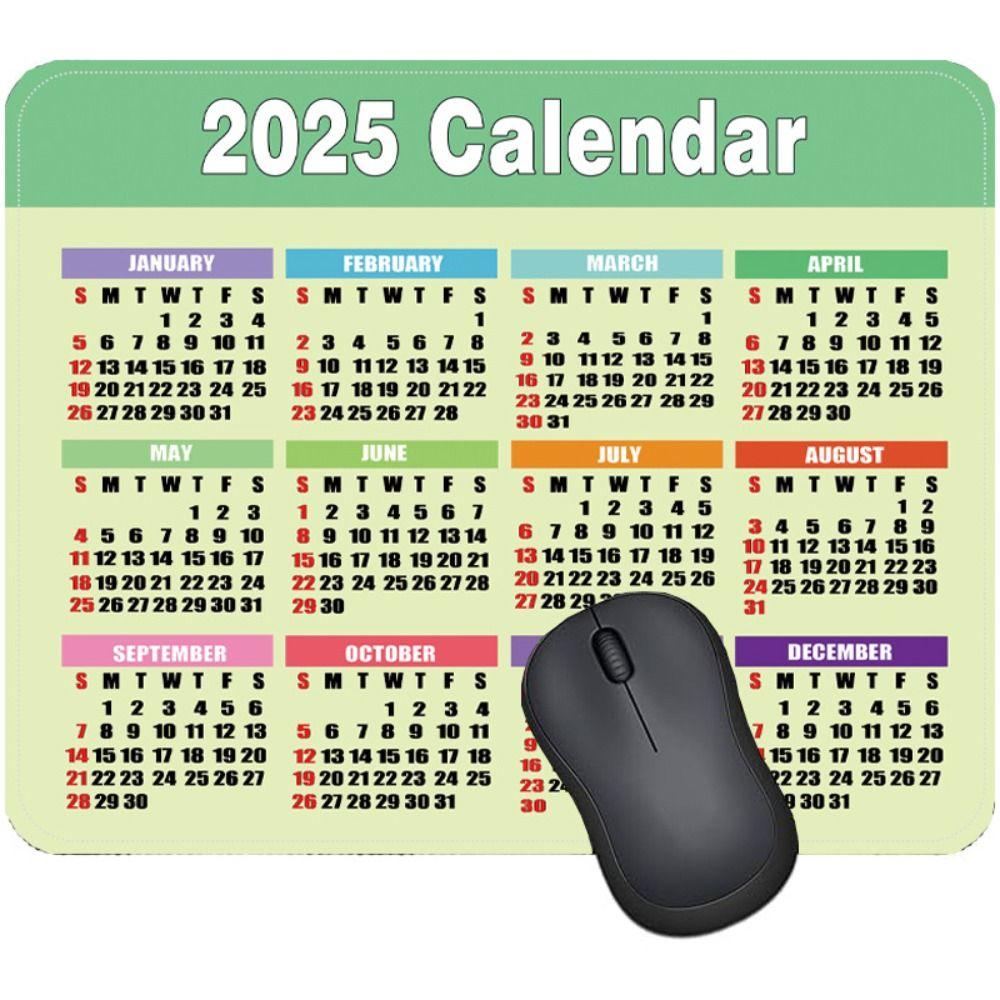 Firkantet 2025 Kalender Musematte Gummi Liten Kontor Musematte Nyttår Musematte Kontorrekvisita