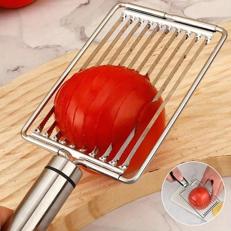 Cortador de Acero Inoxidable para Cebolla Tomate Carne para el Almuerzo Cortador de Huevos con Forma de Flor Cortador de Fruta Utensilios de Cocina