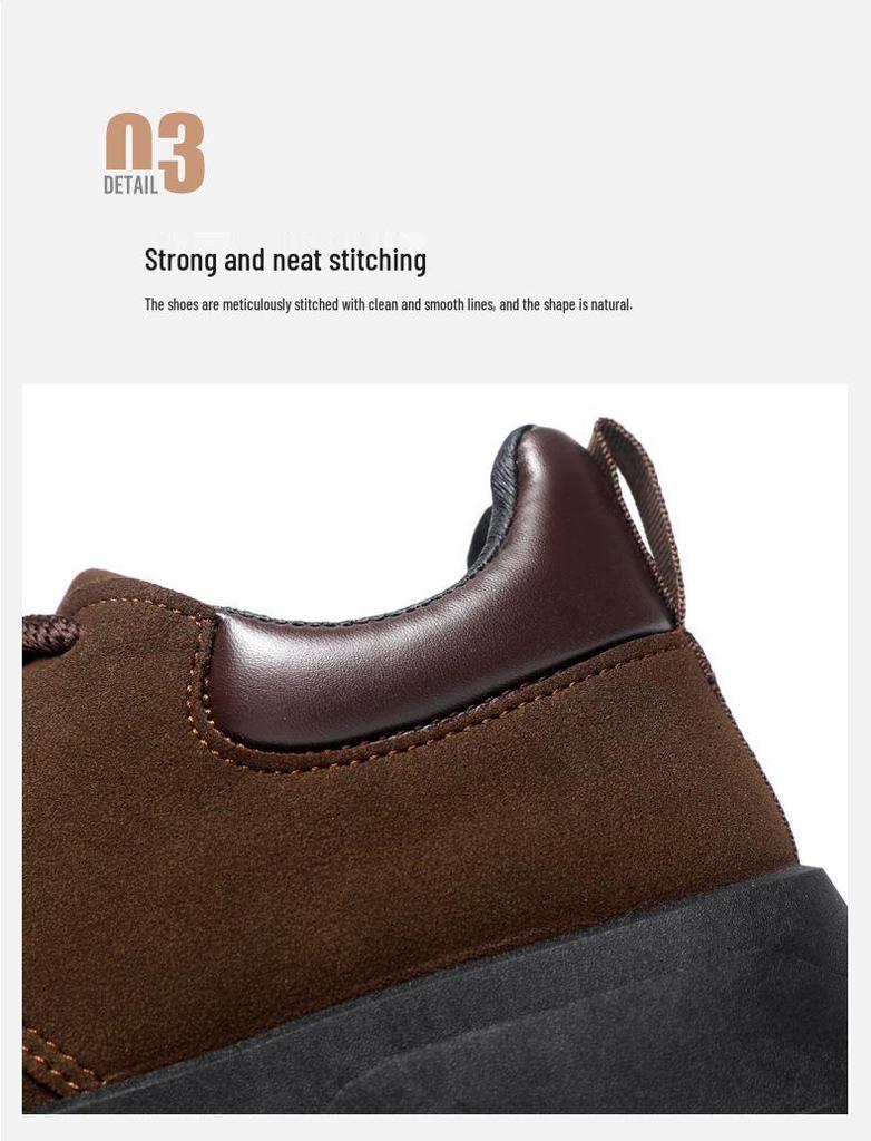 Men's Winter 2024 Retro British Style Thick-Soled Casual Sneakers with Velvet Lining for Teens
