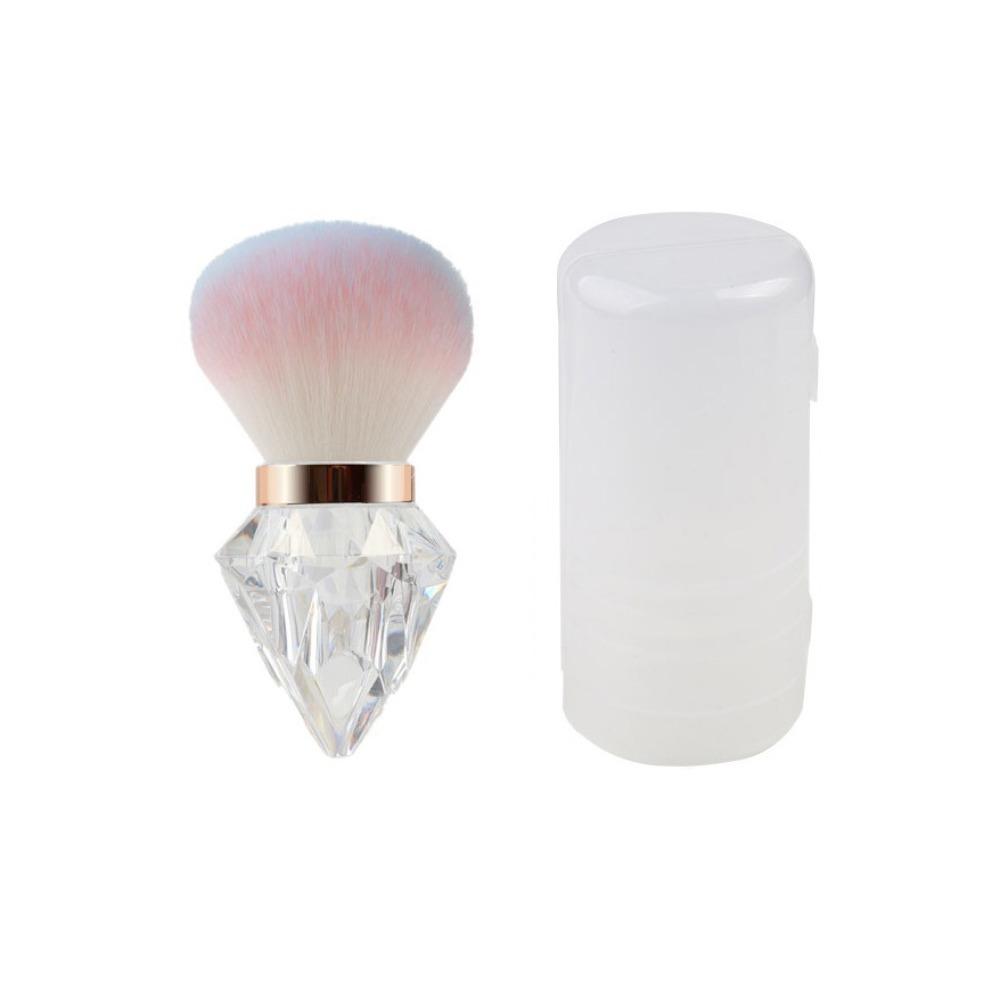 Dust-proof Nail Cleaning Brush Rhinestone Shape Makeup Brush Mini Powder Blusher Brush  Travel