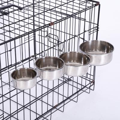 Katzenaufhänger Käfig Tasse Edelstahl Haustierfütterungswerkzeuge Schreibwaren Hundeschüssel Hängefutterspender Schale Reisefutter-Wasserschalen