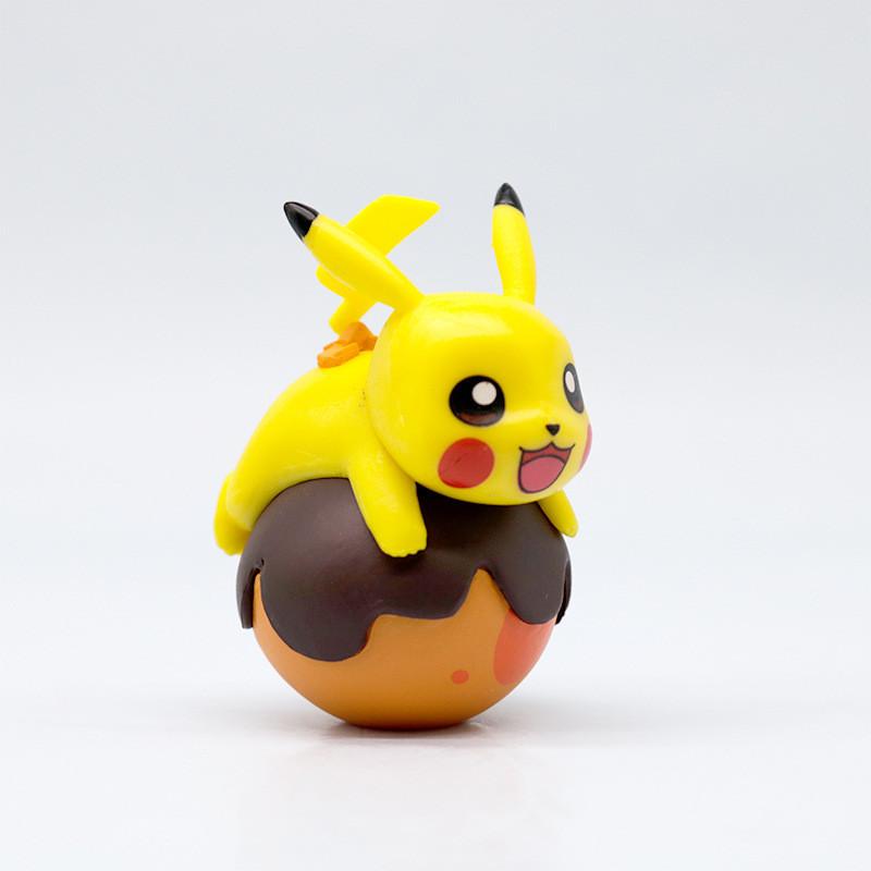Conjunto de Exibição de Mesa Temático de Comida Pikachu Fofo Apresentando Hambúrguer Donut e Batatas Fritas
