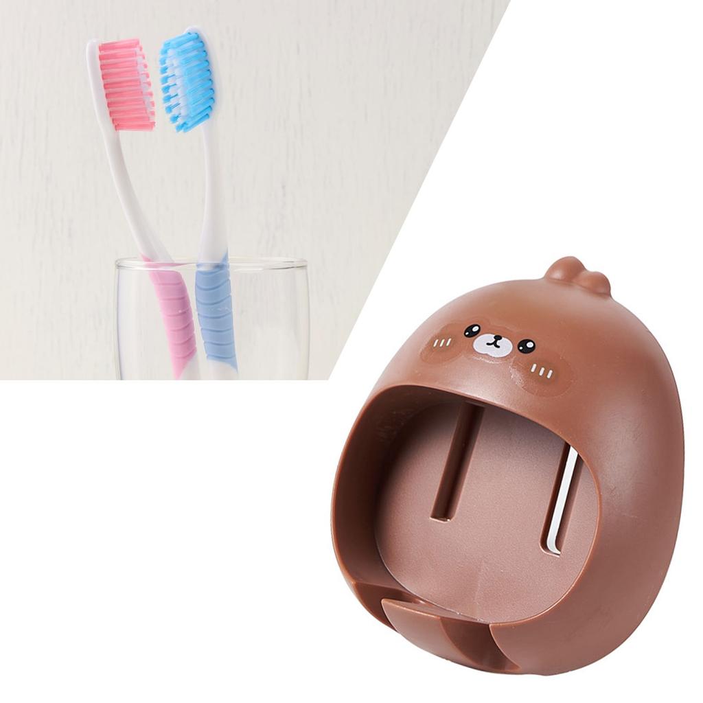Cute Toothbrush Holder Multipurpose Punch Free Cartoon Animal Wall Mounted Toothbrush Stand for