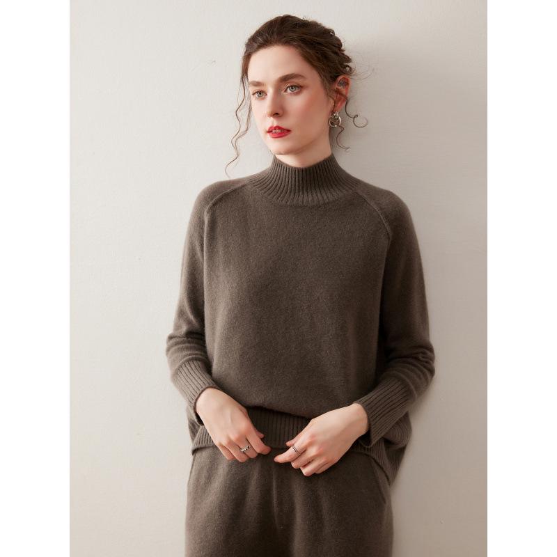 2025 Autumn/Winter Women's Cashmere High Neck Base Layer Sweater - Loose, Comfortable & Stylish Design