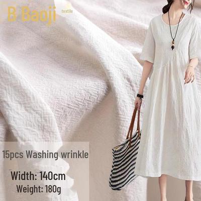 15 Spot Sand Washed Crepe Cotton Linen Fabric for Spring/Summer Children's Casual Pants