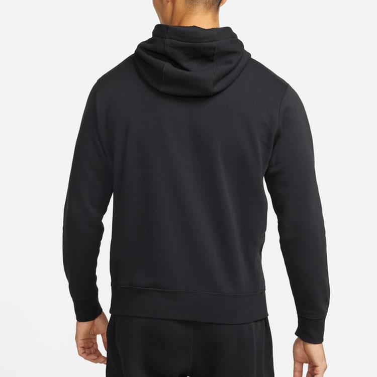 Nike Casual Letter Logo Print Fleece Hoodie Men Tops Black DM1237-010