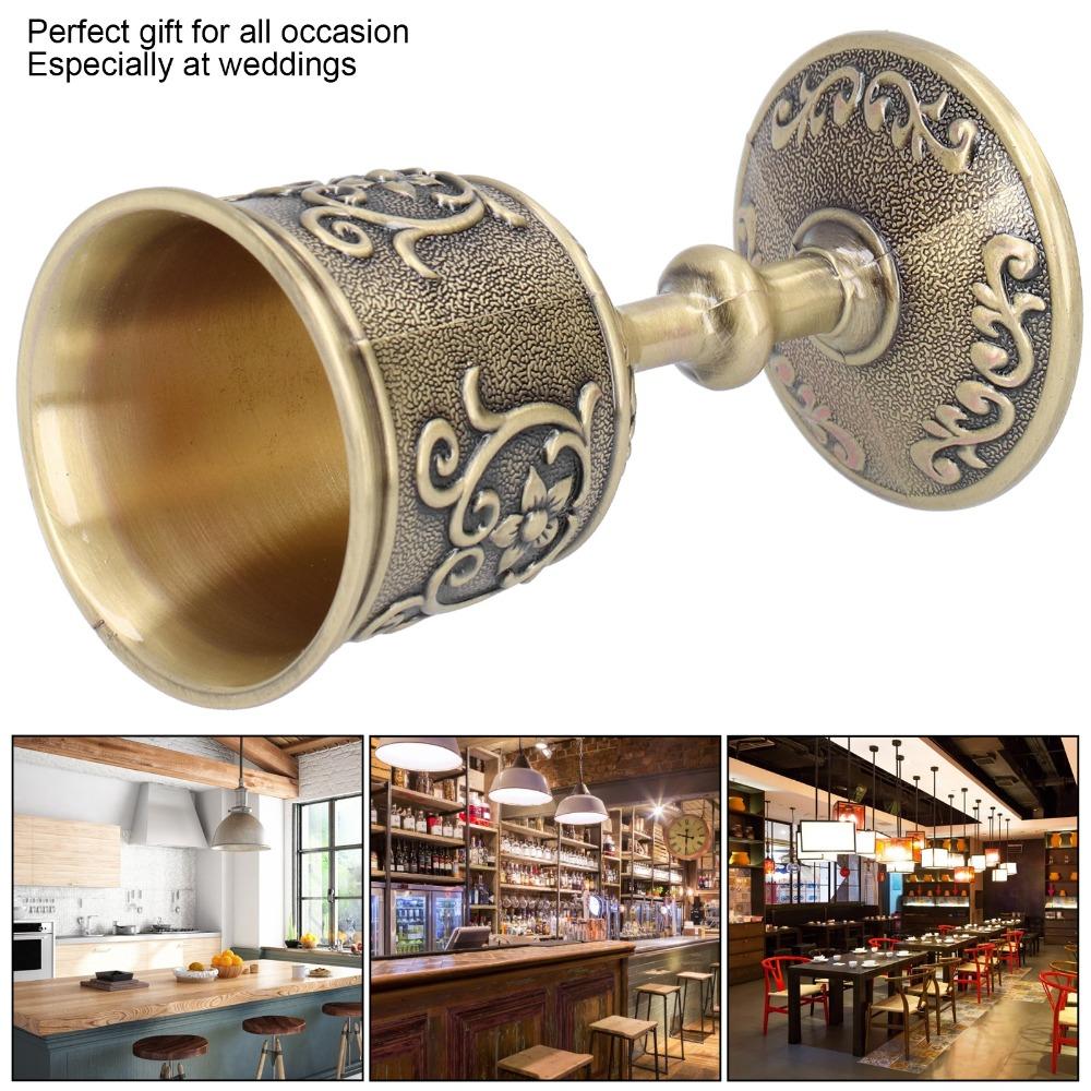 Engraved Bronze Wine Cup Metal Whiskey Goblet Goblets & Chalices European Chalice  For Wedding