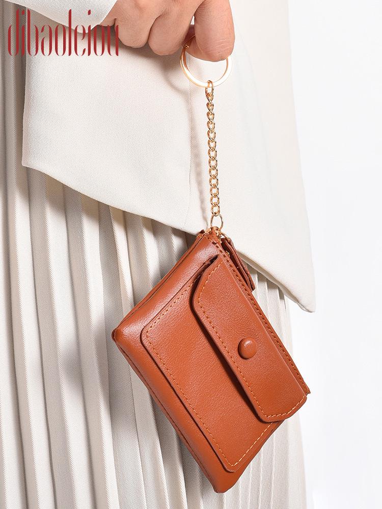 Kompaktní dámská klíčenková peněženka: Mini peněženka na mince a úložná taštička pro dámy