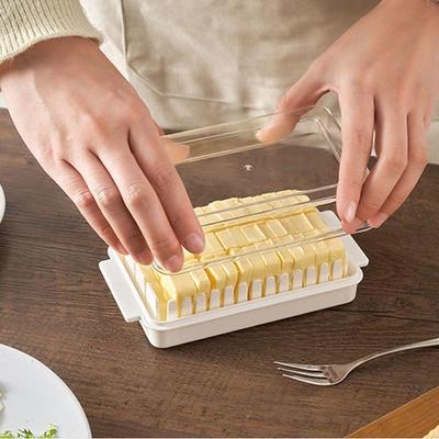 Butter Dish Keeper With Sealed Plastic Lid and Cutter Slicer for Easy Cutting