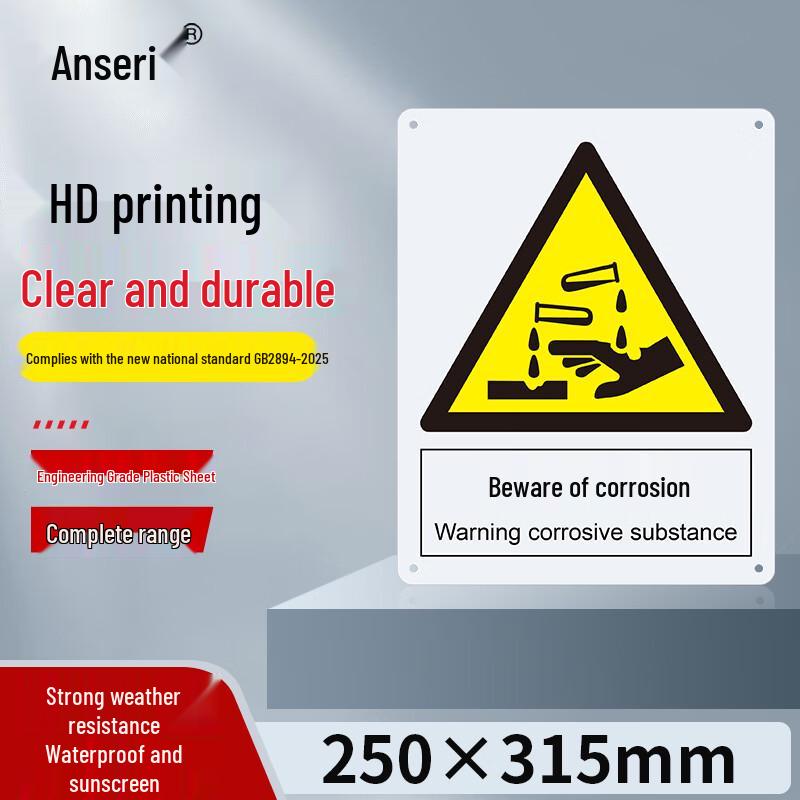 Ansell Caution Corrosion Plastic Warning Sign