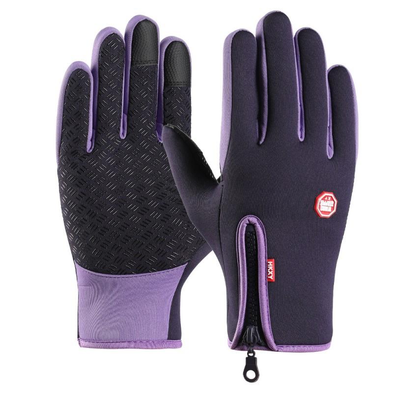 Winter Warm Fleece Lined Riding Gloves Men Women Waterproof Anti-Slip Touchscreen Skiing Outdoor Sports