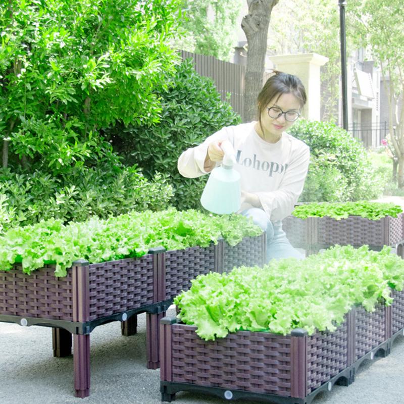 Outdoor Vegetable Planter Box Large Capacity Plant Growing Pot For Herb Tomato Vegetables Garden Balcony