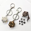 1PC Mini 6MM Metall Flying Dragon Skelett Würfel Schlüsselanhänger Anhänger Set Polyhedral Farben