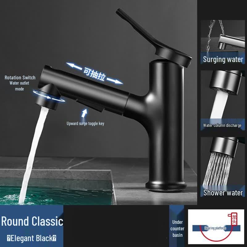 Hiboom Pull-Out Bathroom Basin Faucet