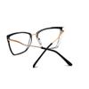 Women Men Anti-Blue Light Cat Eye Myopic Glasses +Metal Myopia Photochromic Prescription Eyeglasses 0 -0.5 -0.75 To -6.0