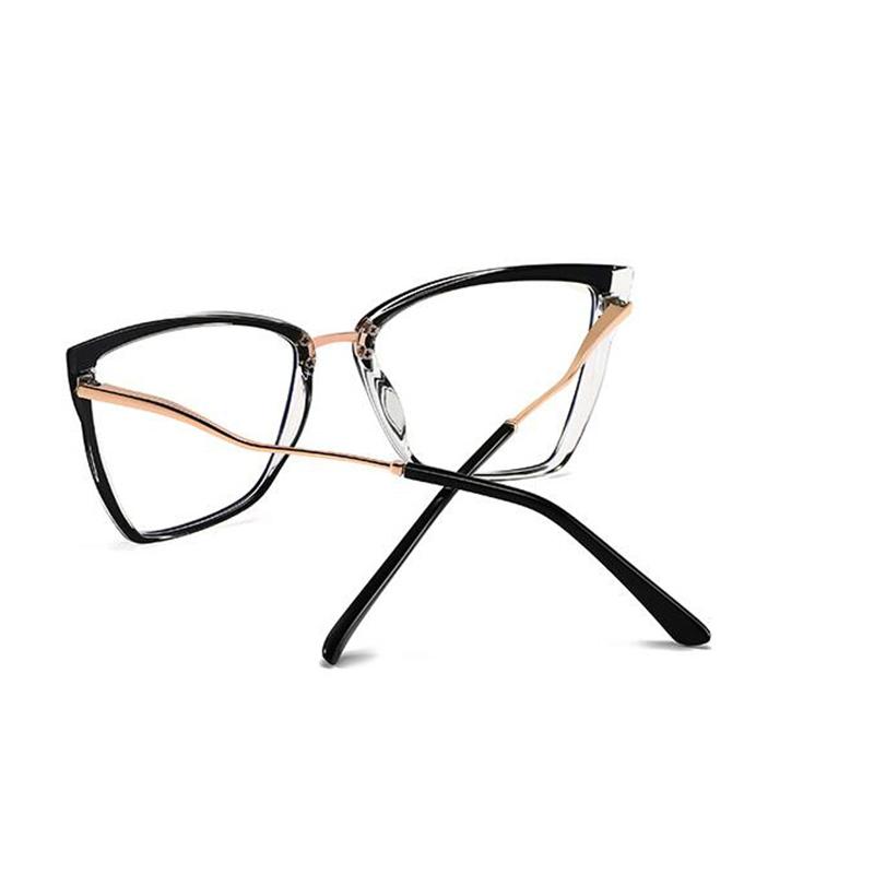 Women Men Anti-Blue Light Cat Eye Myopic Glasses +Metal Myopia Photochromic Prescription Eyeglasses 0 -0.5 -0.75 To -6.0