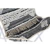 Fauteuil de jardin - Design bohème - Coton blanc - Fer noir - 74 x 65 x 90 cm