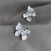 Gradient Crystal Butterfly Silver Earrings with Cubic Zirconia - High-End, Versatile, and Stylish.