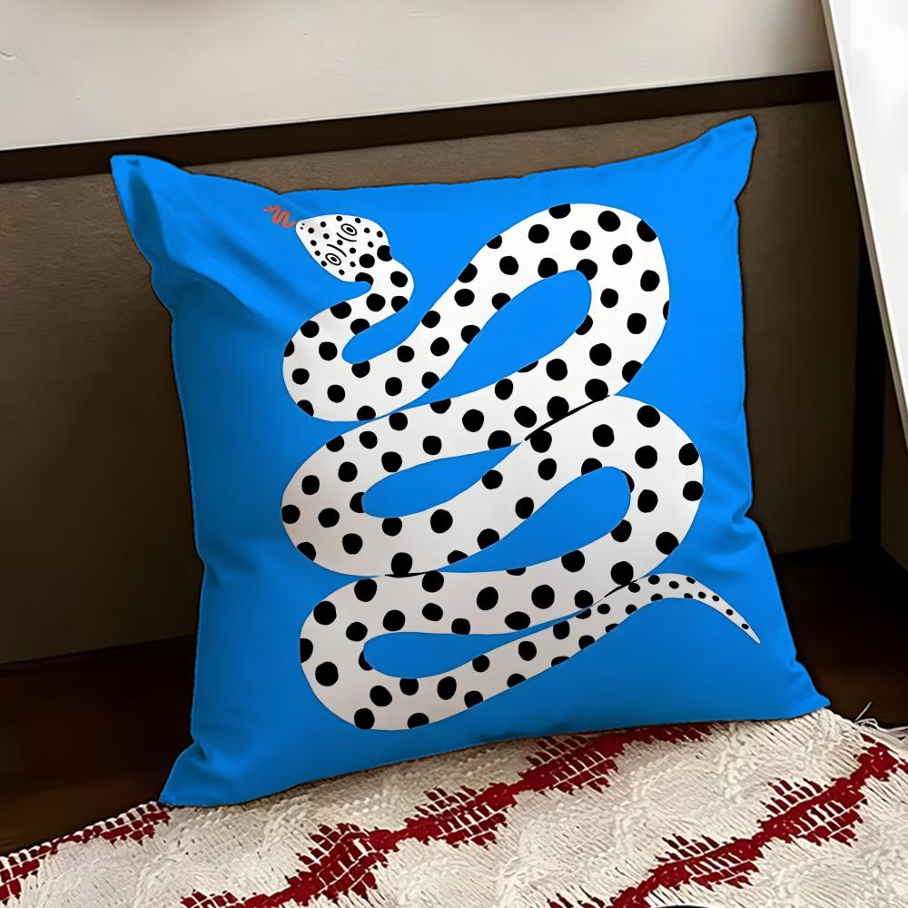 Scribbled Graffiti Snake Cushion Cover Reversible Soft Durable Pillow Cover Home Car MultiScene Use for Daily Comfort