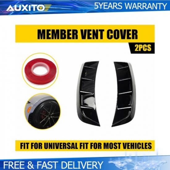 2pc Glossy black Car Side Fender Vent Air Wing Cover Trim Exterior Accessories N