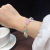 Summer dopamine color imitation crystal beaded bracelet sweet high-end versatile bracelet fresh fashion simple jewelry
