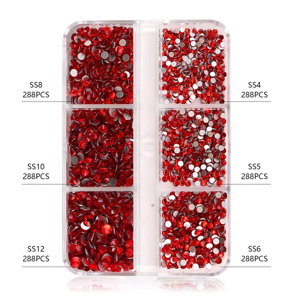 Ss4-Ss12 Boxed Nail Art, Flat Bottom Rhinestone Diy Nail Art Diamond Nail Decorative Accessories 1728 Pcs
