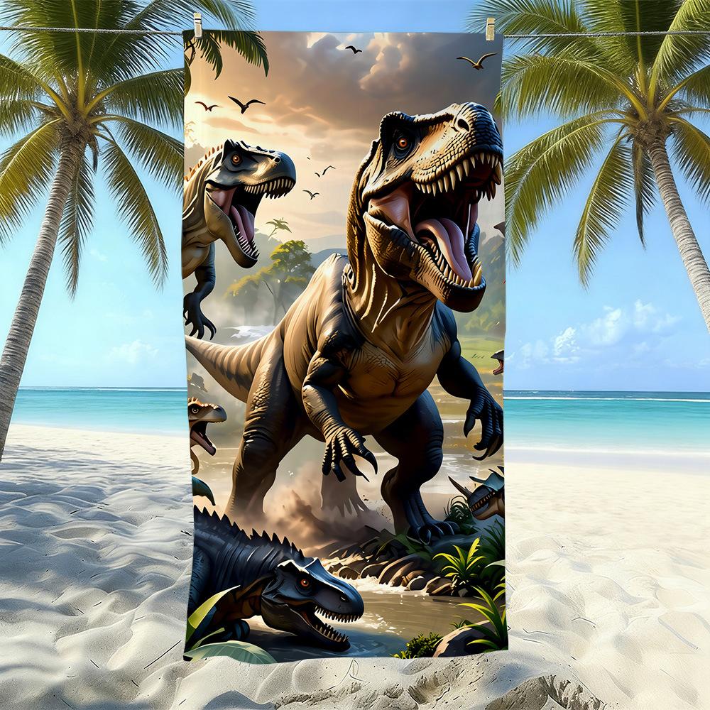 Seaside Microfiber Beach Towel, Water-Absorbing Quick-Drying Double-Sided Velvet Printed Bath Towel