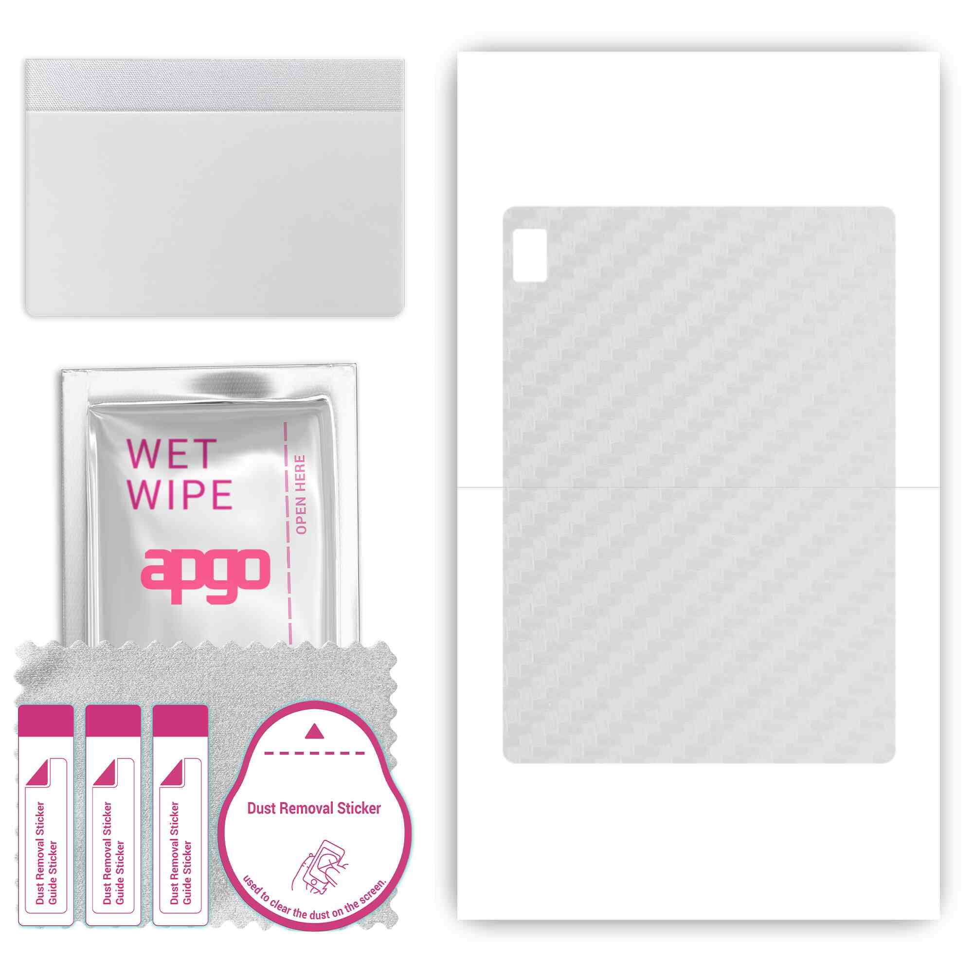 

apgo Protective Skin Sticker for the back compatible with TCL NXTpaper 12 Pro, Wrap Film, Foil, Vinyl - Pattern Transparent Carbon