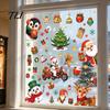 Santa Claus Snowman Stickers 6Pcs Christmas Window Cling, Penguin Reindeer Static Glass Cute Cartoon Adhesives Decals for Storefront, No Glue Reusable