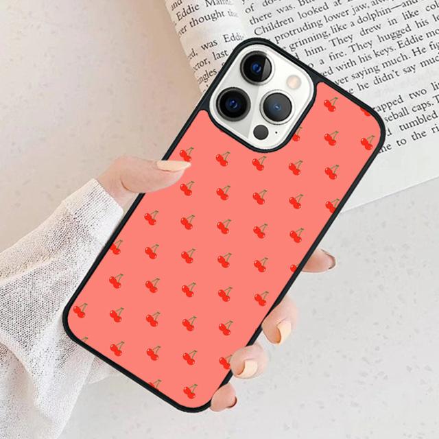 Rote Kirsche Sommerfrucht Handyhülle Für iPhone 17 Air 15 16e Hülle 11 13 14 Pro Max 12 Plus Max Fundas