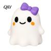 Stress Relief Gadget Halloween Bow Ghost Squeeze Toy, Cartoon Sensory Anxiety Toy Soft Stretchy Party Favors for Adults Kids