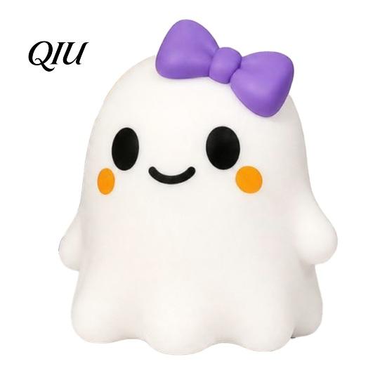 Stress Relief Gadget Halloween Bow Ghost Squeeze Toy, Cartoon Sensory Anxiety Toy Soft Stretchy Party Favors for Adults Kids