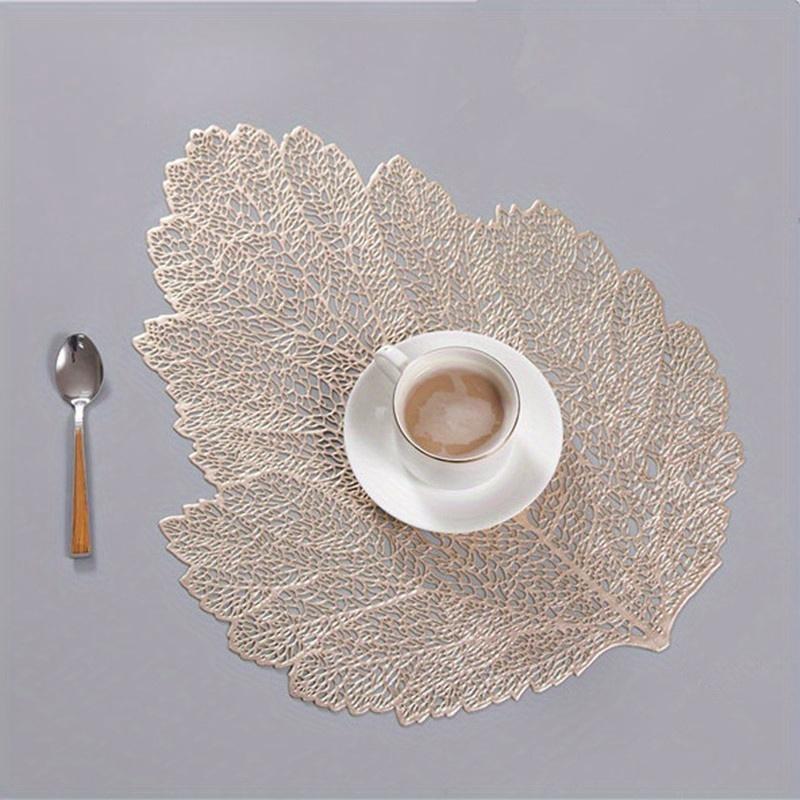 

Подставка под обеденный стол, имитация листьев, чашка, ПВХ, коврики для журнального столика, кухонное рождественское украшение для дома золотистый