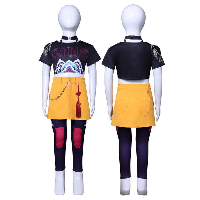 IN STOCK Size 110cm-150cm Huntrix Rumi Zoey Mira Cosplay Costume K-pop Demon Hunters Cosplay Idol Roleplay Halloween Outfit
