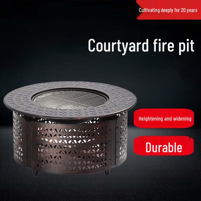 Outdoor Tea Table Fire Pit & Charcoal Grill