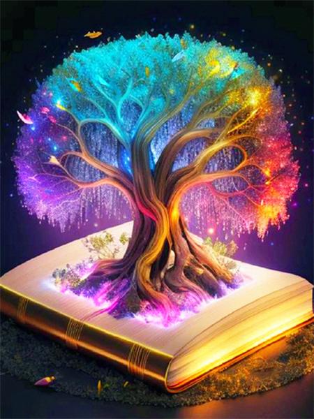 5D Diy Diamond Painting Fantasy Tree Embroidery Mosaic Book Landscape Square Round Home Decor