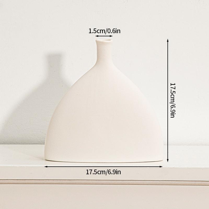 INS Ceramic Vase White Nordic Vase Circular Hollow Ceramic Donuts Flower Pot Decorative Dry Flower Vases Living Room Decoration