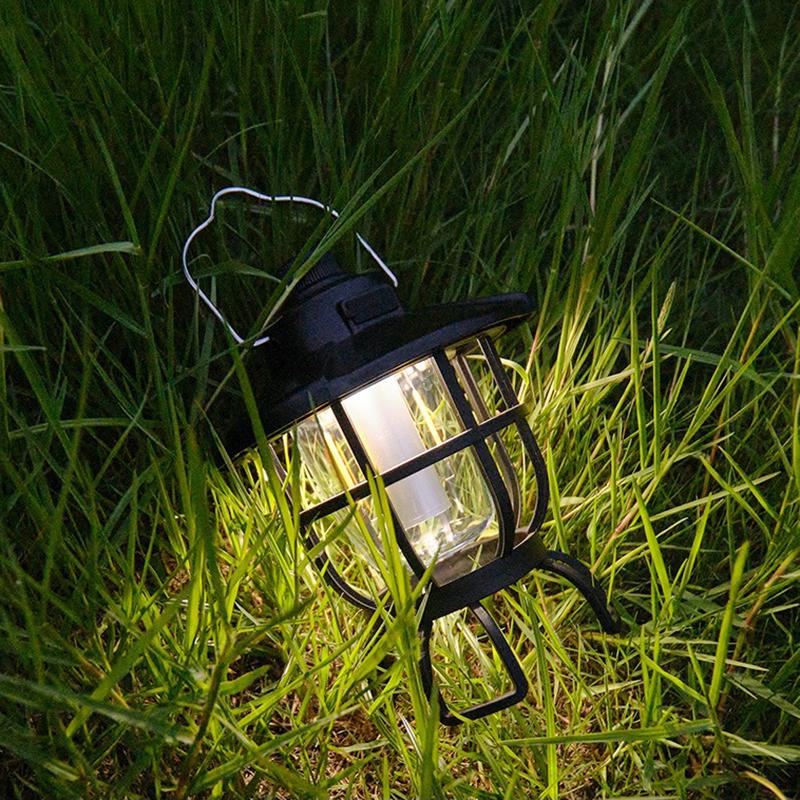LED USB Rechargeable Comping Lantern IPX4 Waterproof Infinite Dimming Compression Tough Emergency Hurricane Lantern for Power Outages Tent Hiking
