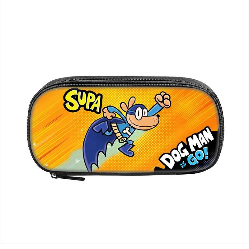 Dogman Detective Pencil Case Large Capacity Nylon Storage For Students